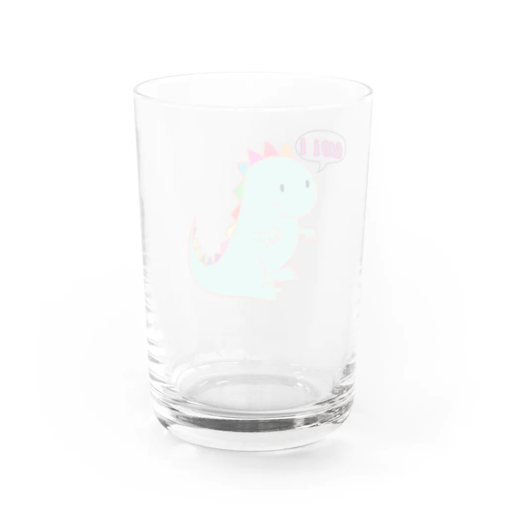 虎兎 811【TRT811】のカラフルキョウリュウ Water Glass :back