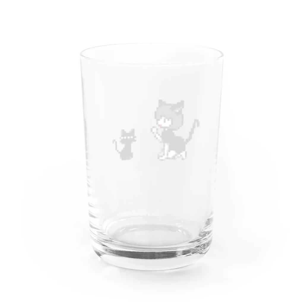 Drawing Kitchenのドットガール＆キャット Water Glass :back