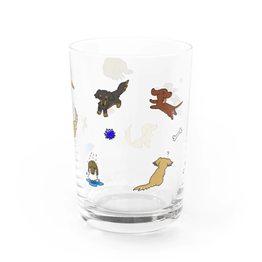 くろふぁの足の短いいぬ Water Glass :back