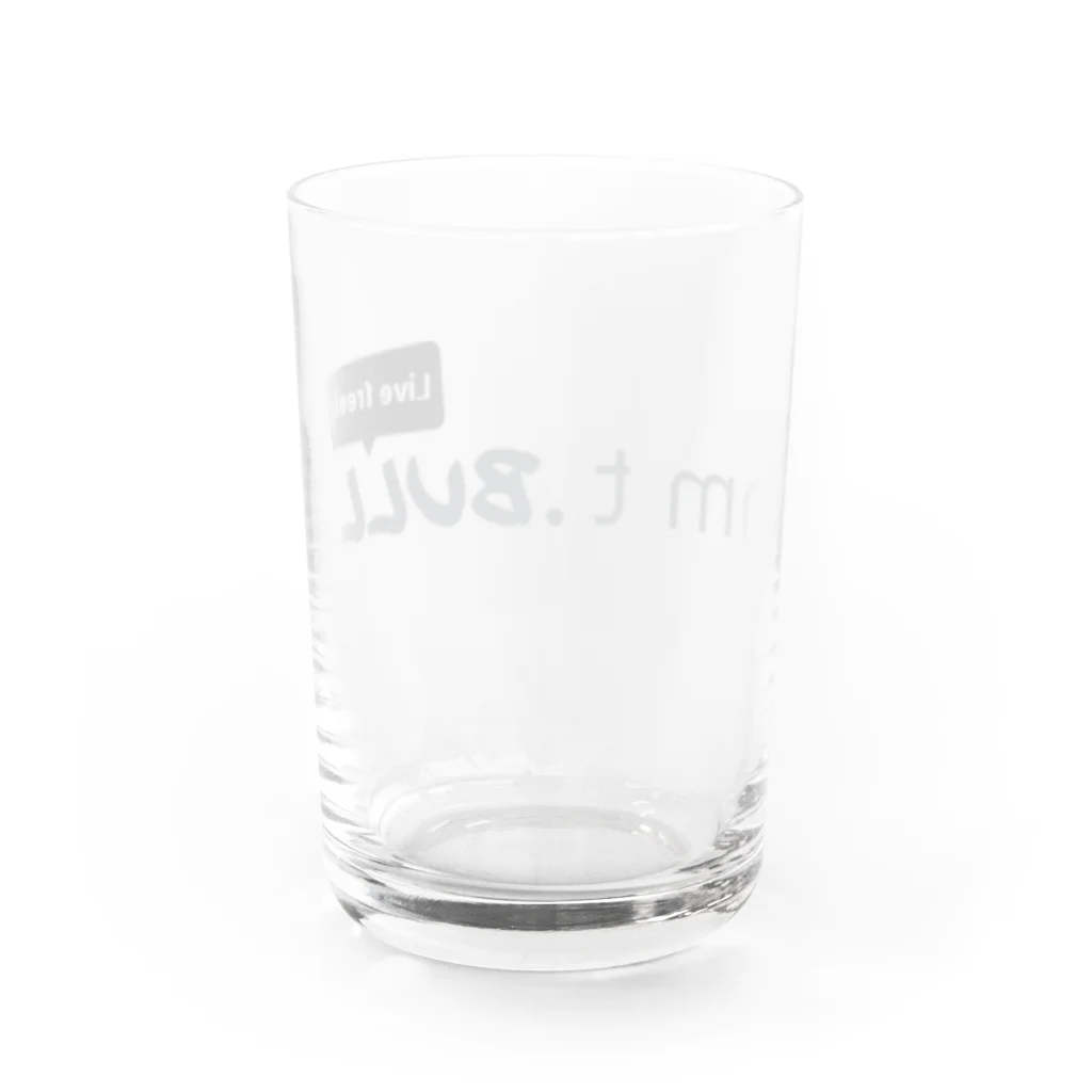 愛犬のドッグフード代を稼ぐTシャツ屋さんのロゴのみ Water Glass :back