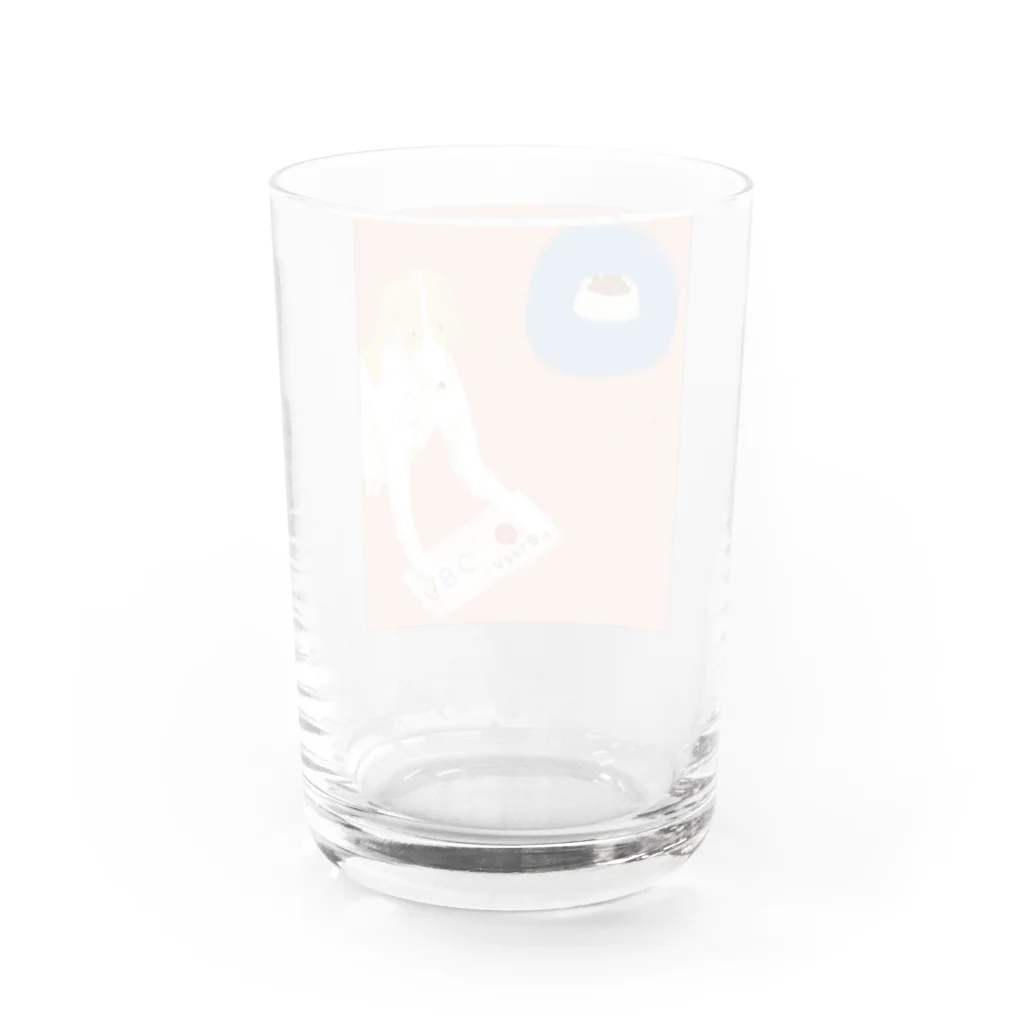 きなのドッグフードで頭がいっぱい Water Glass :back