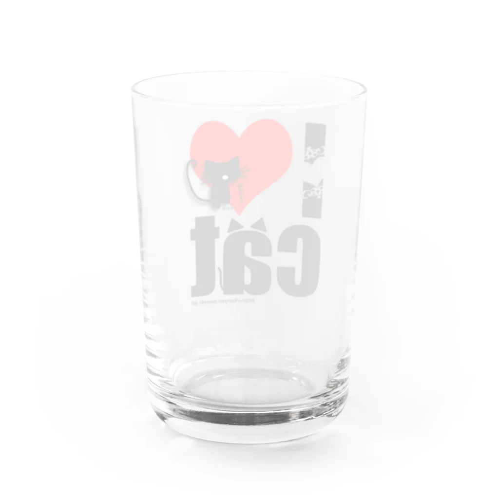 かにゃんクリエイトのI♡CAT Water Glass :back