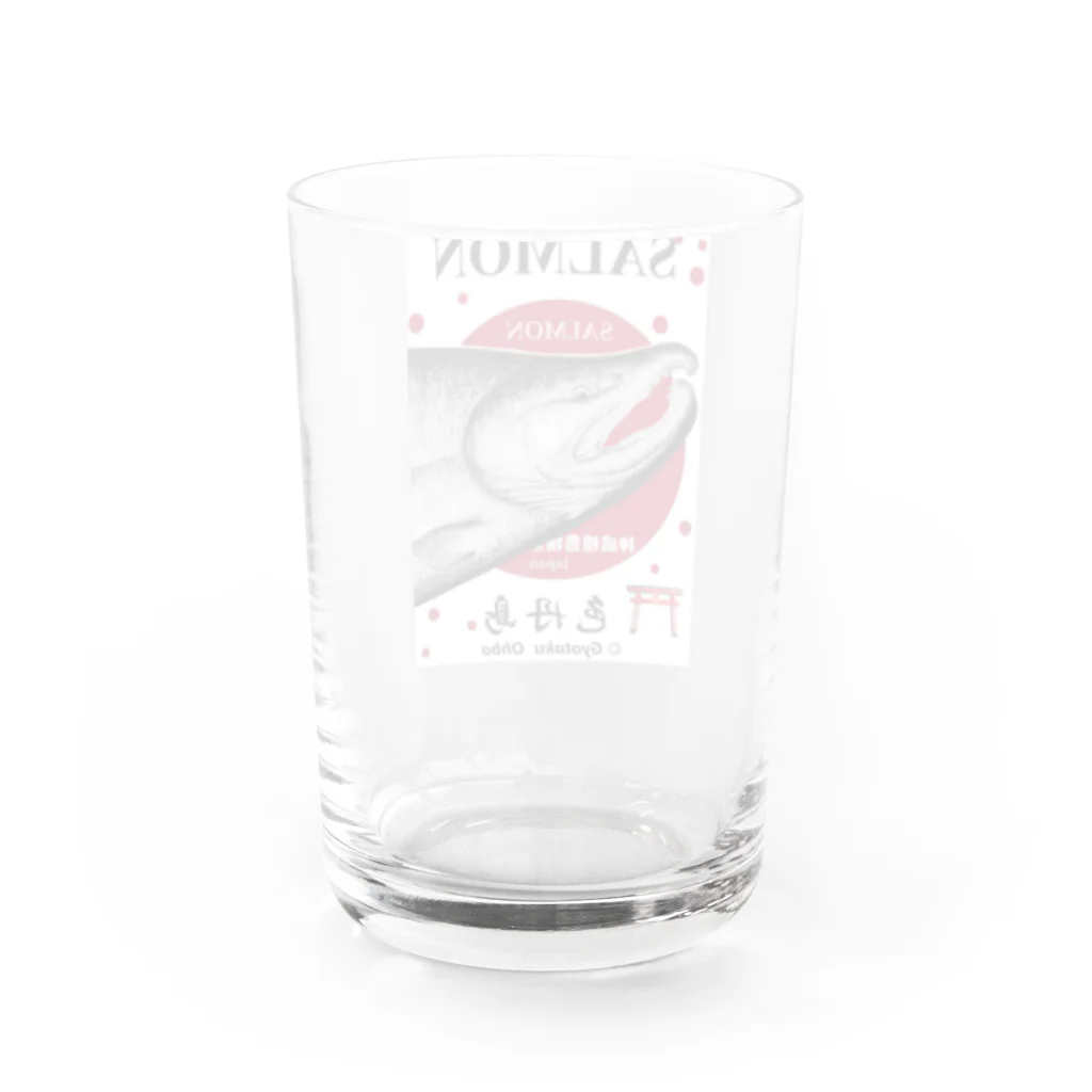 G-HERRINGの鮭！（色丹島；SALMON）あらゆる生命たちへ感謝をささげます。 Water Glass :back