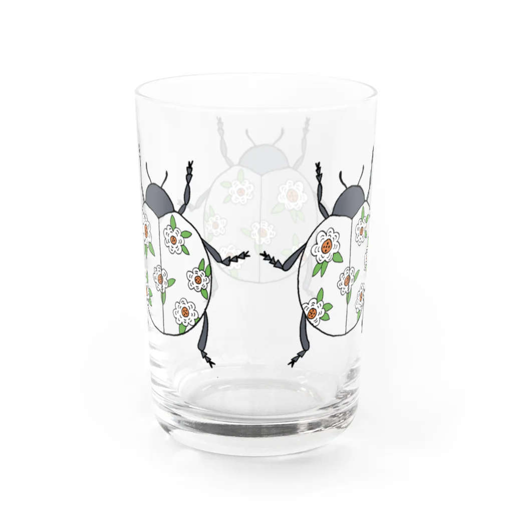 GYOBAYUMIの花柄てんとう虫 グラス Water Glass :back