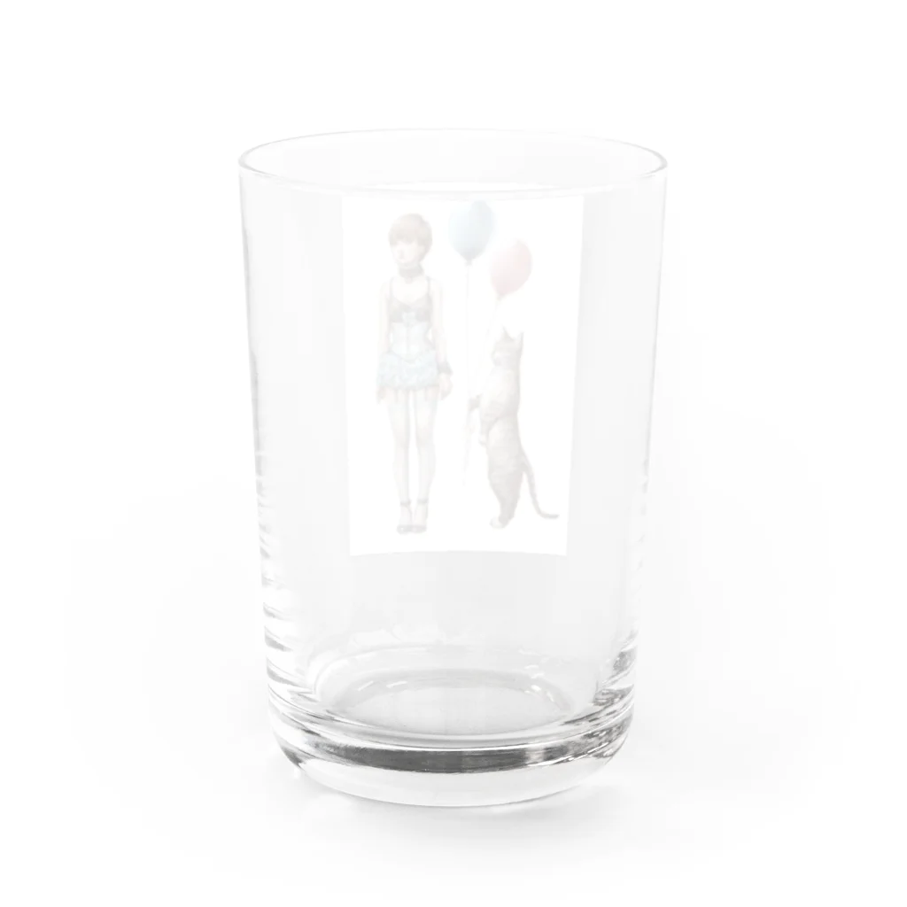 桂Keiのネコと少女 Water Glass :back