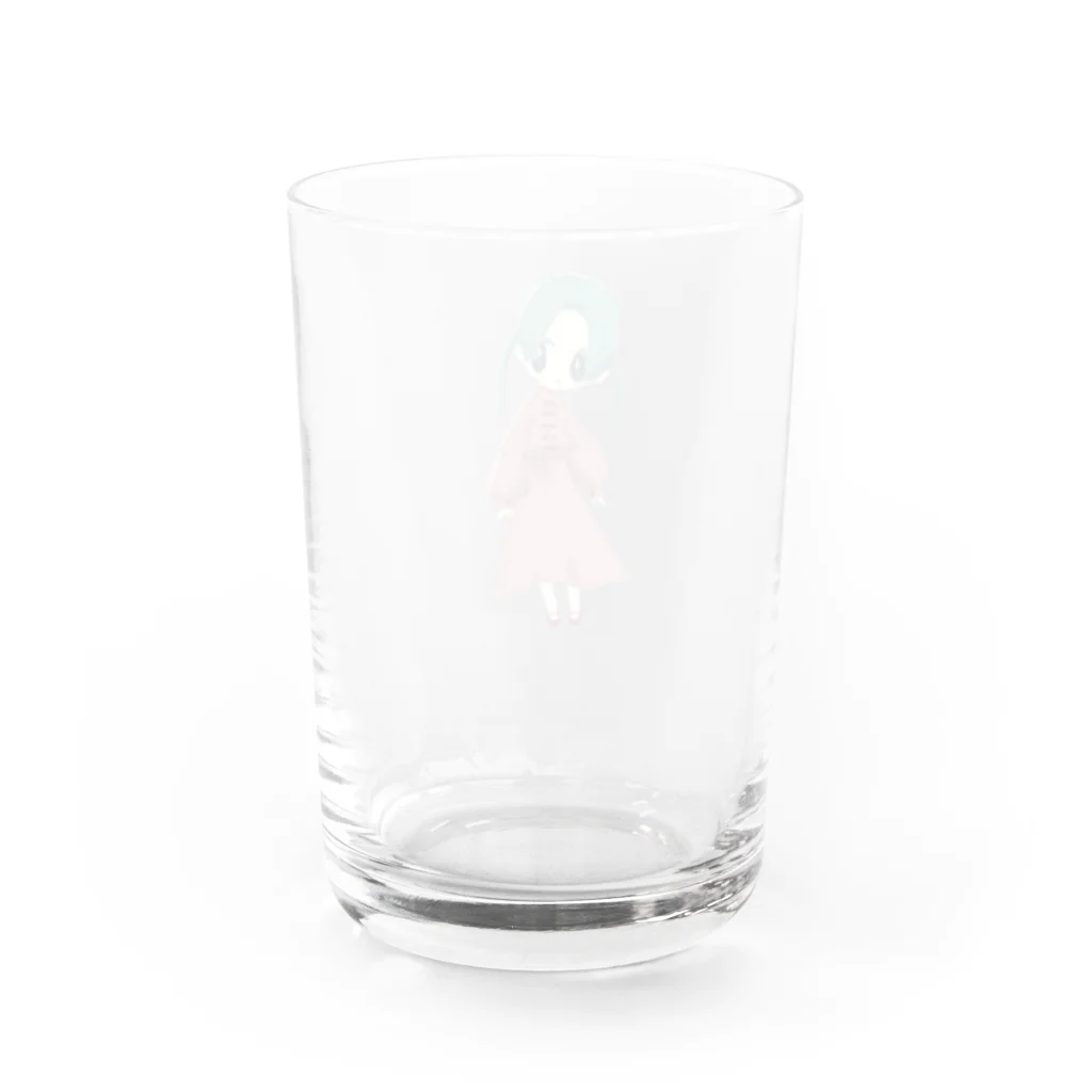 さといも商店の色薄いガール Water Glass :back