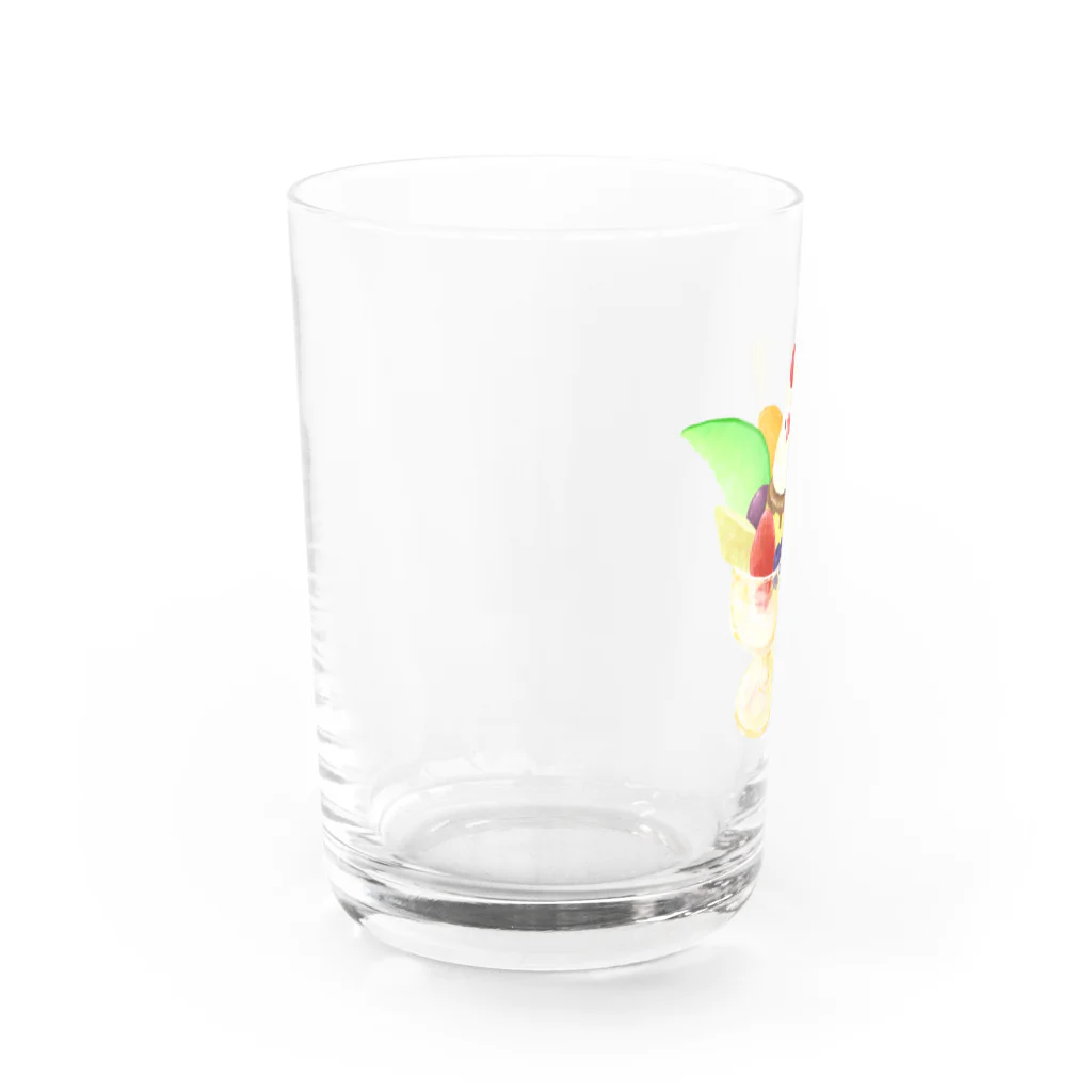 文鳥グッズのお店のプリンアラモード文鳥 Water Glass :back