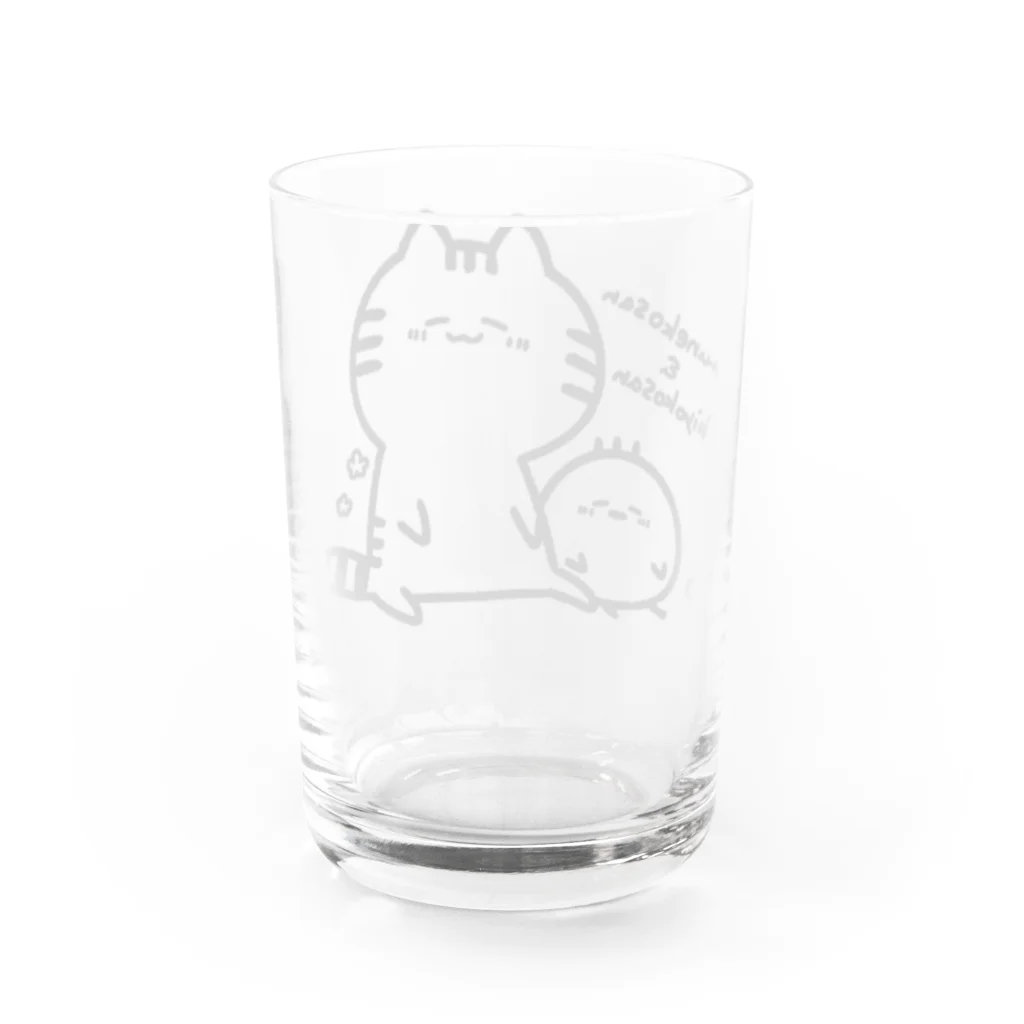 こめひとつぶ。のゆるねこさんとひよこさん。 Water Glass :back