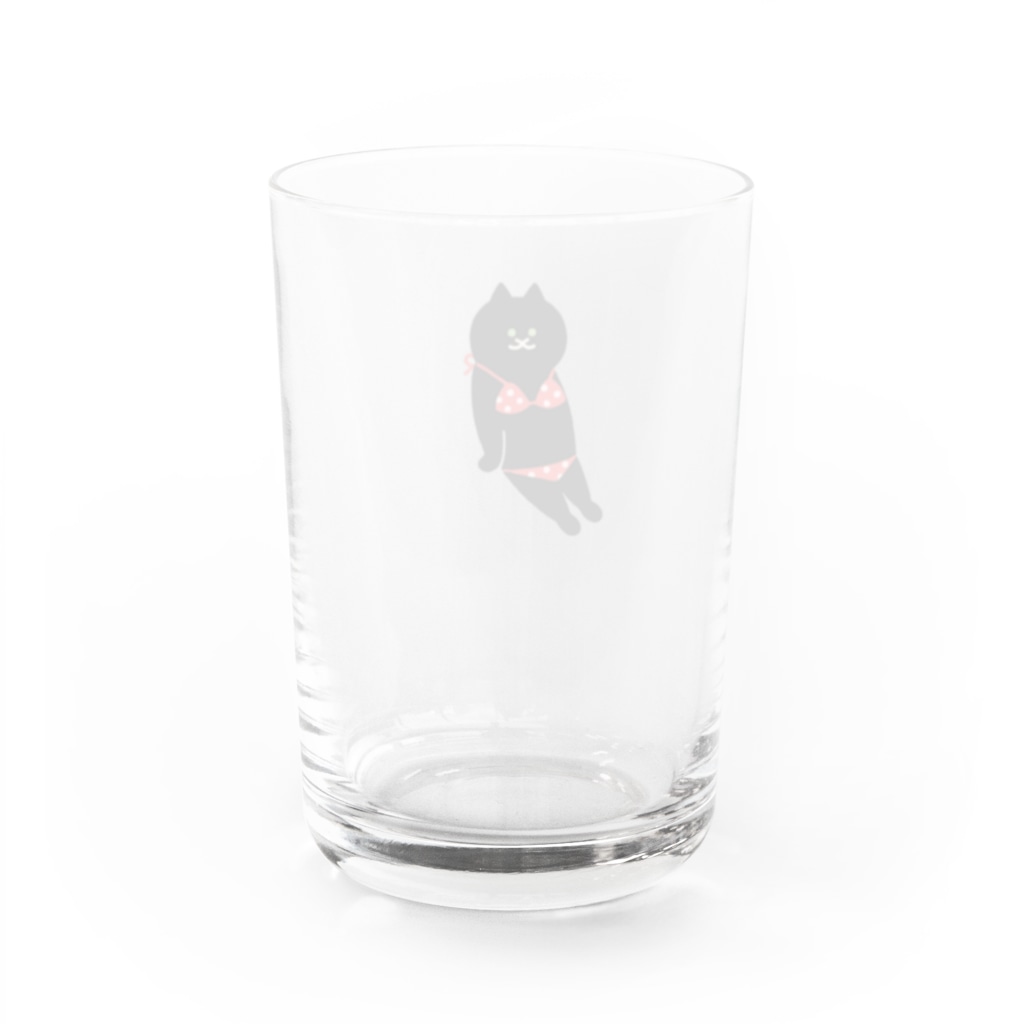 SUIMINグッズのお店の赤いビキニのねこ Water Glass :back