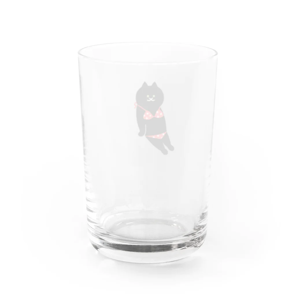 SUIMINグッズのお店の赤いビキニのねこ Water Glass :back