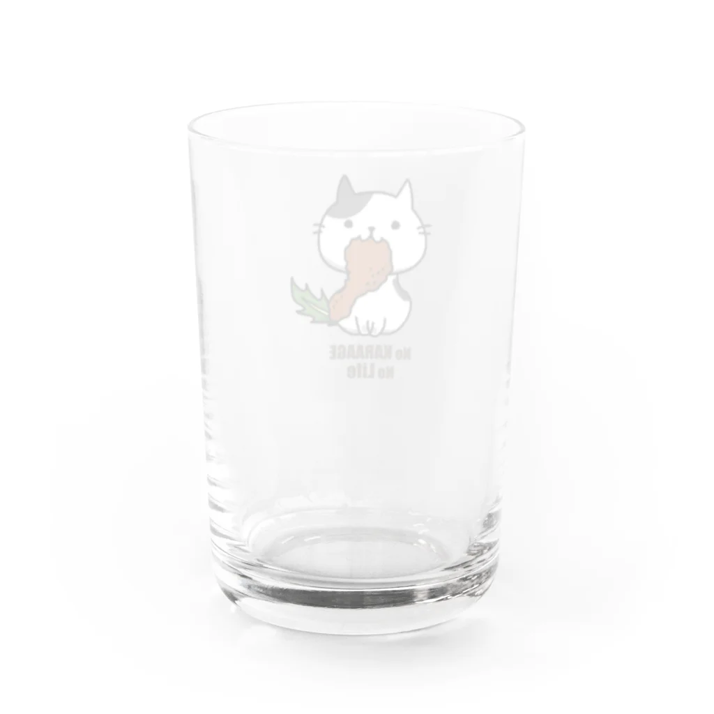 ユニコスタンプ®ストアのみずにゃ から揚げくわえた飼い猫 / MIZU-K-GL-0001S Water Glass :back