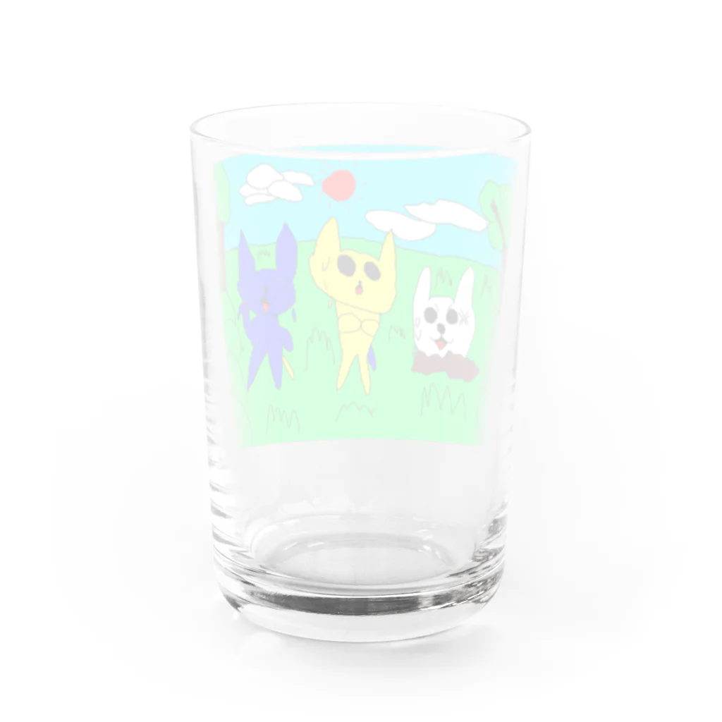 ねことこねこのなつうんどう Water Glass :back