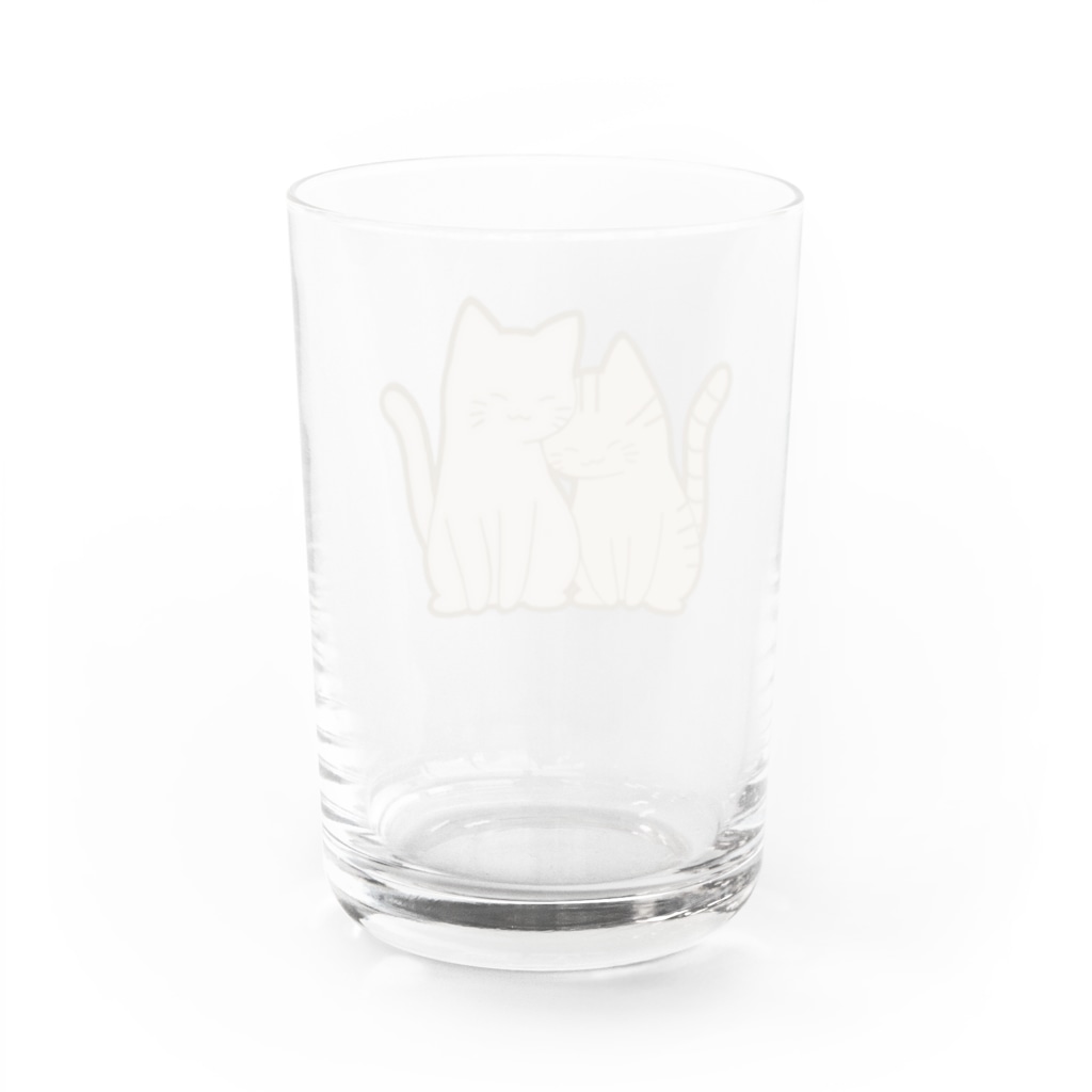 かわいいもののおみせ　いそぎんちゃくの仲良し猫　キジトラ&灰 Water Glass :back