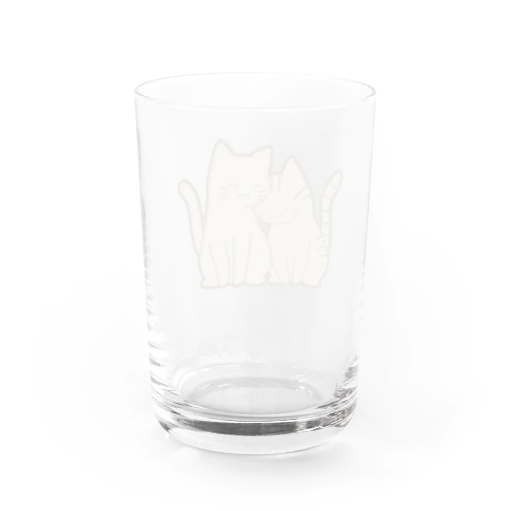 かわいいもののおみせ　いそぎんちゃくの仲良し猫　キジトラ&灰 Water Glass :back