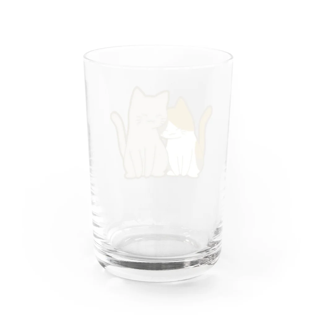 かわいいもののおみせ　いそぎんちゃくの仲良し猫　三毛&灰 Water Glass :back