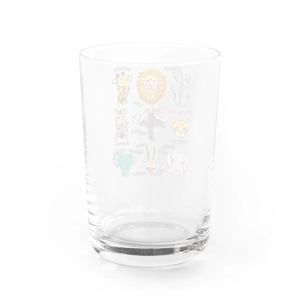 サタケ商店🐅🍛のSave the wild life(100円寄付) Water Glass :back