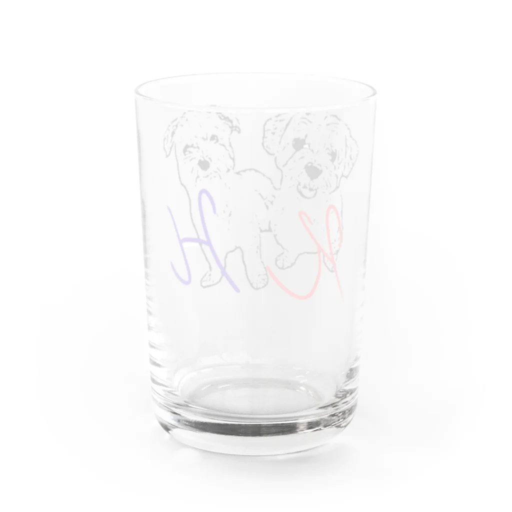 マルチーズ教のwhite dogs Water Glass :back