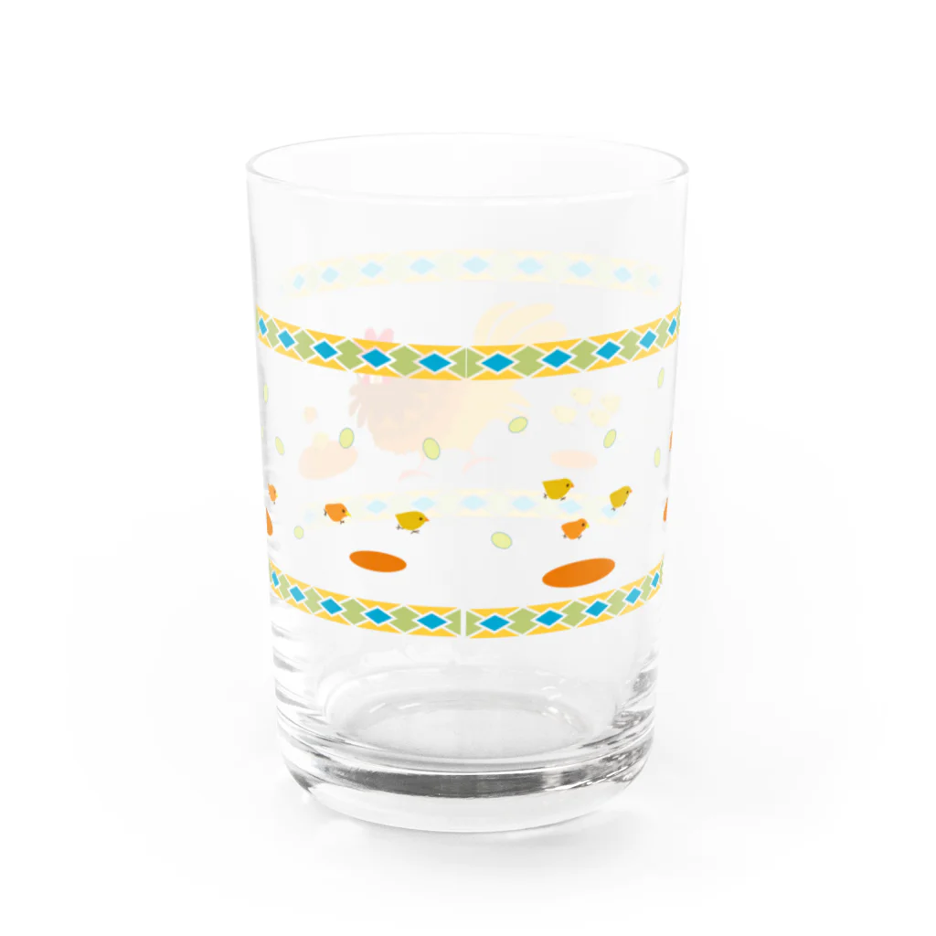 はまだみわのにわとりファミリー Water Glass :back