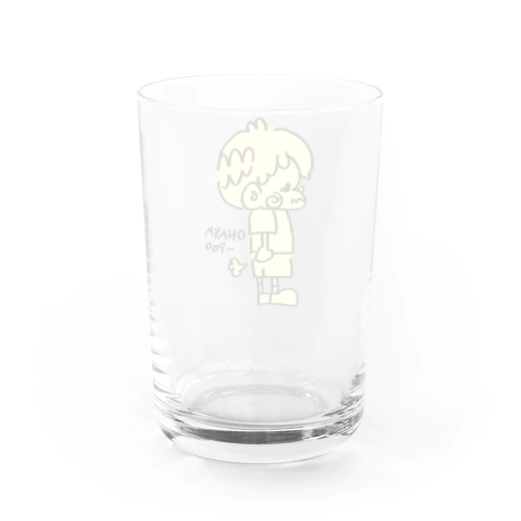 🍮PUDDING🍒プリン🍮のぼくくん ONARA-POO Water Glass :back