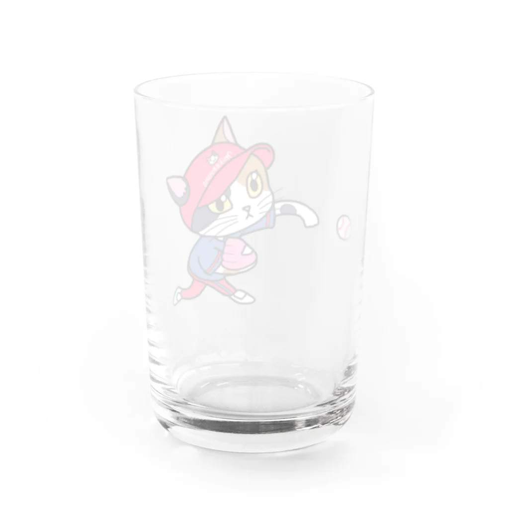 Ａｔｅｌｉｅｒ　ＨｅｕｒｅｕｘのI💙Yakyu　にゃんこピッチャー Water Glass :back