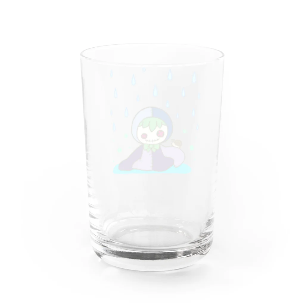 あおつるSUZURIショップの雨の日の小さな友達 Water Glass :back