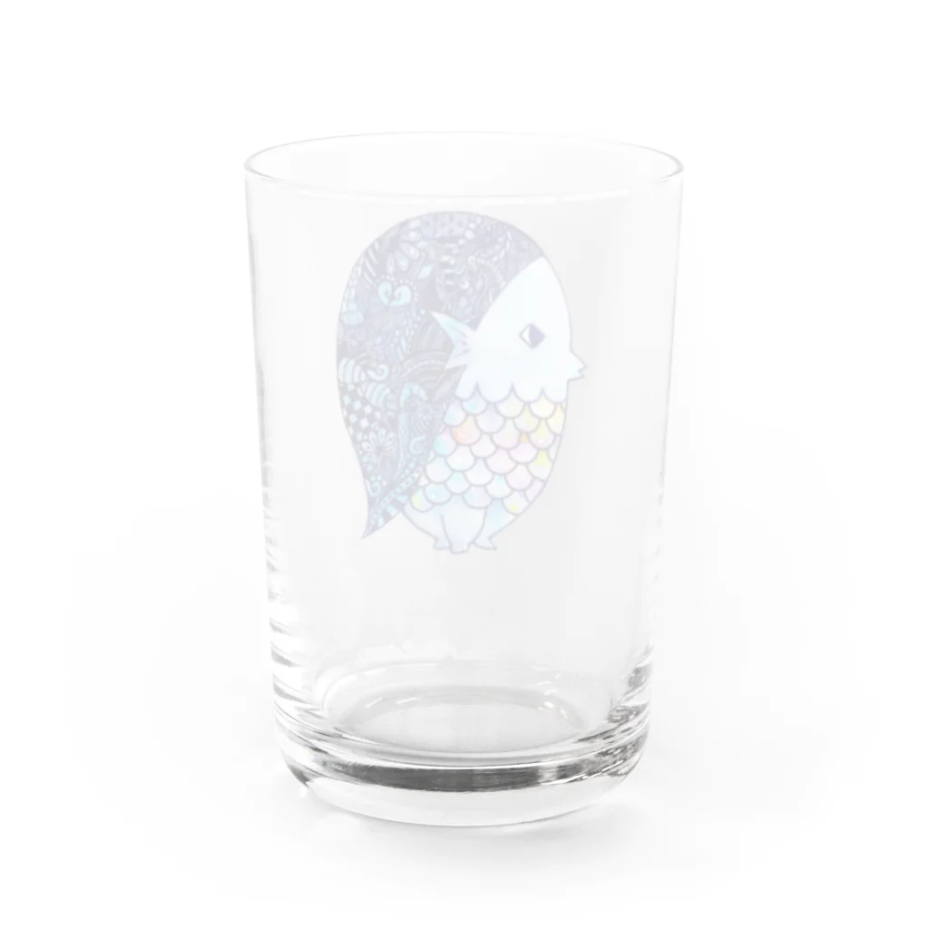 みあおのパターンアート アマビエ様 Water Glass :back