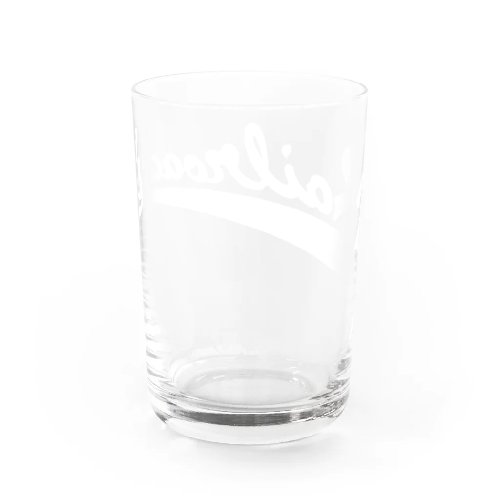 PoooompadoooourのRailroadsロゴタイプ　しろ Water Glass :back