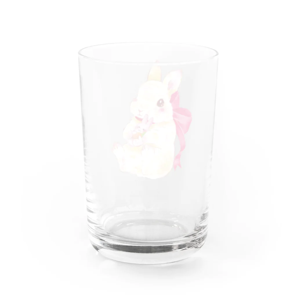 しず華＊(カラー･リボンボン)のぬいぐるみぎゅっ Water Glass :back