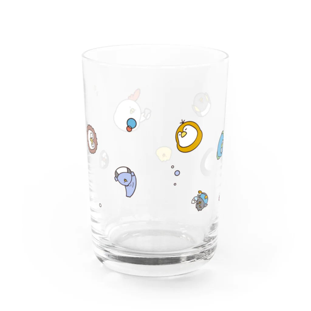 毎日でぶどり🐔🐤のズメックグラス Water Glass :back