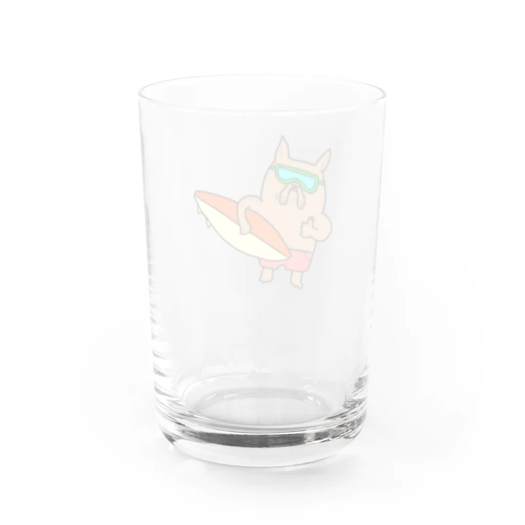 フレンチブルドッグ　ミルミルのサーファーミルミル🌊 Water Glass :back