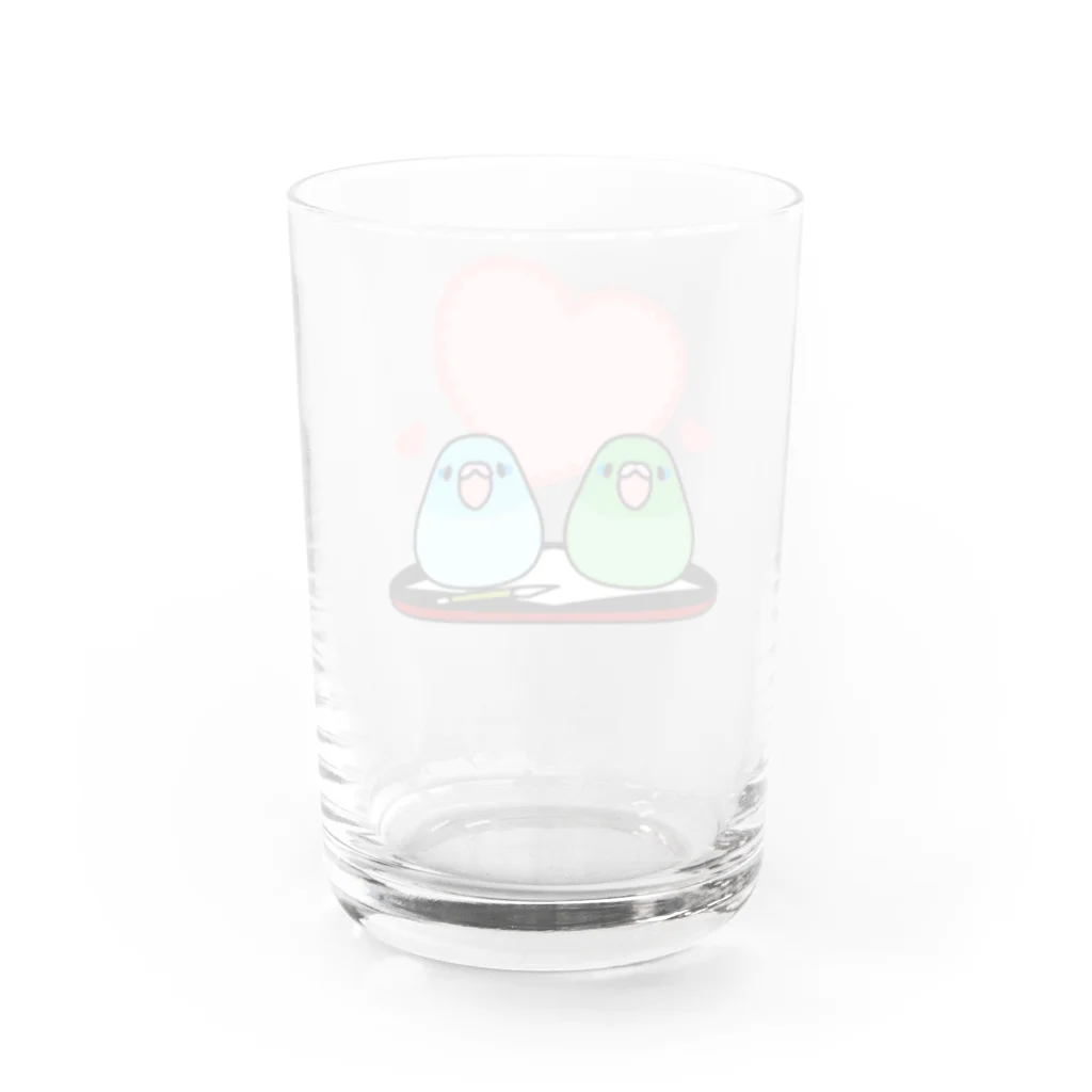 まめるりはことりのまめ大福マメルリハ【まめるりはことり】 Water Glass :back