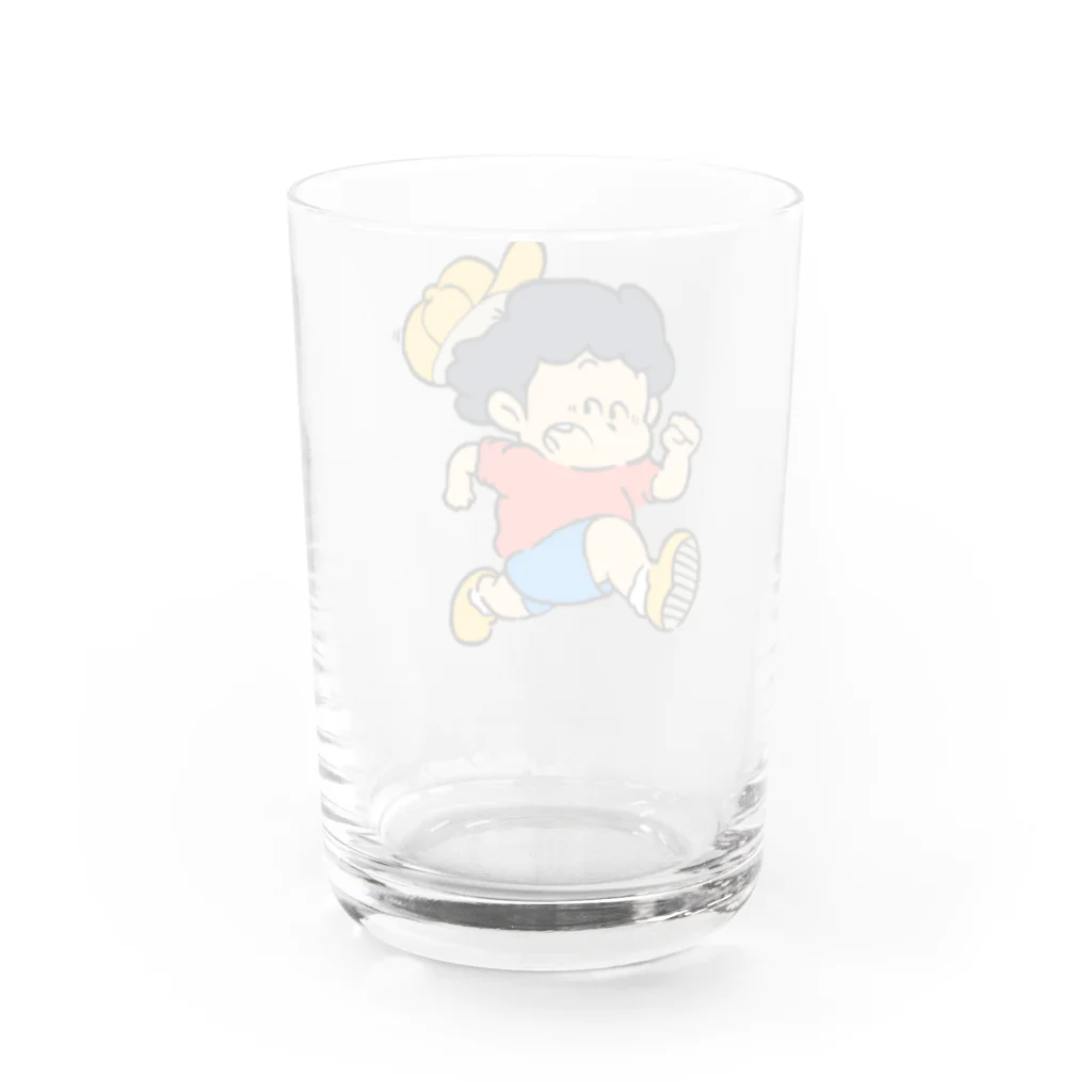 あきた あもうの飛出注意くん Water Glass :back