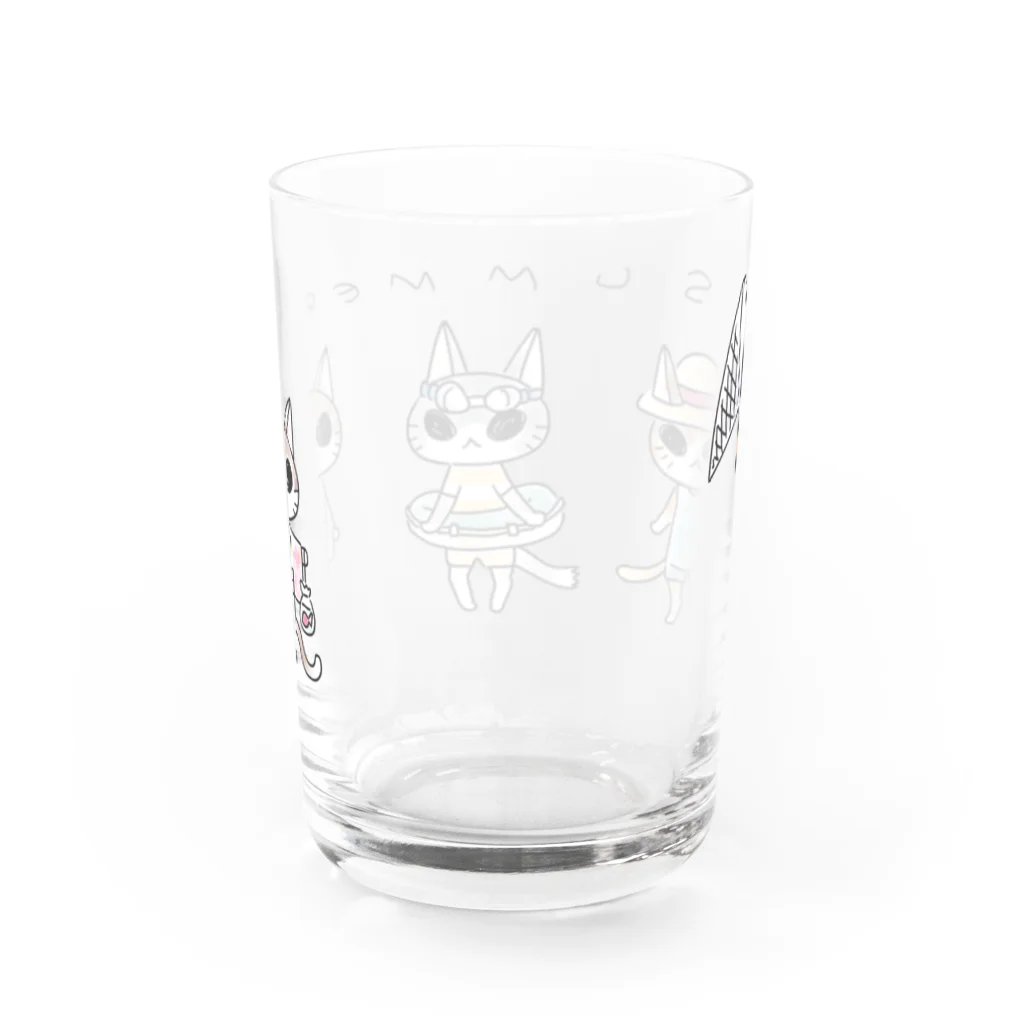 けんち蛍のSUMMERにゃんこ Water Glass :back