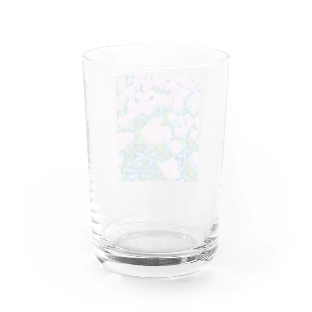 u tsu ro hi -のチューリップとネモフィラ Water Glass :back