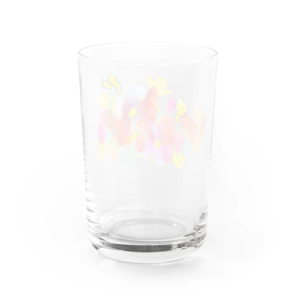 chicacoのカラフルなお花たち Water Glass :back