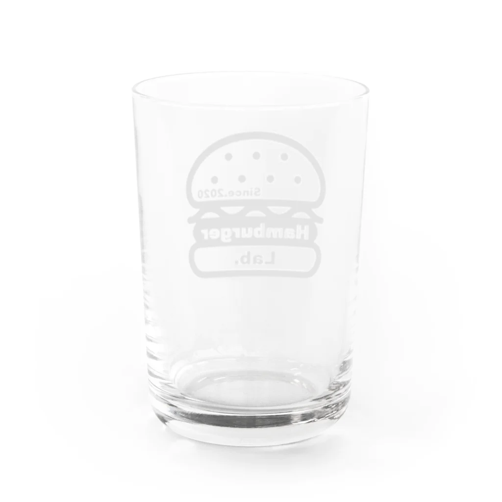 メガネ@バーガーけんきゅういんのHambuger Lab. Logo Water Glass :back