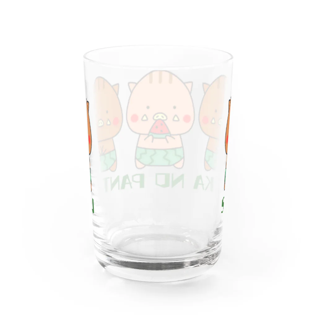 いのしし茶屋のスイカのパンツ Water Glass :back