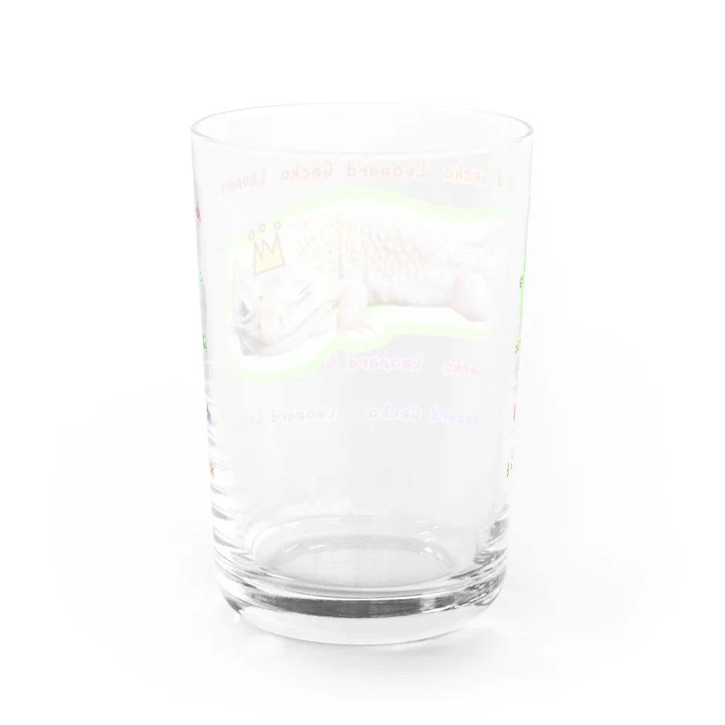 NukoNukoのレオパと王冠 Water Glass :back