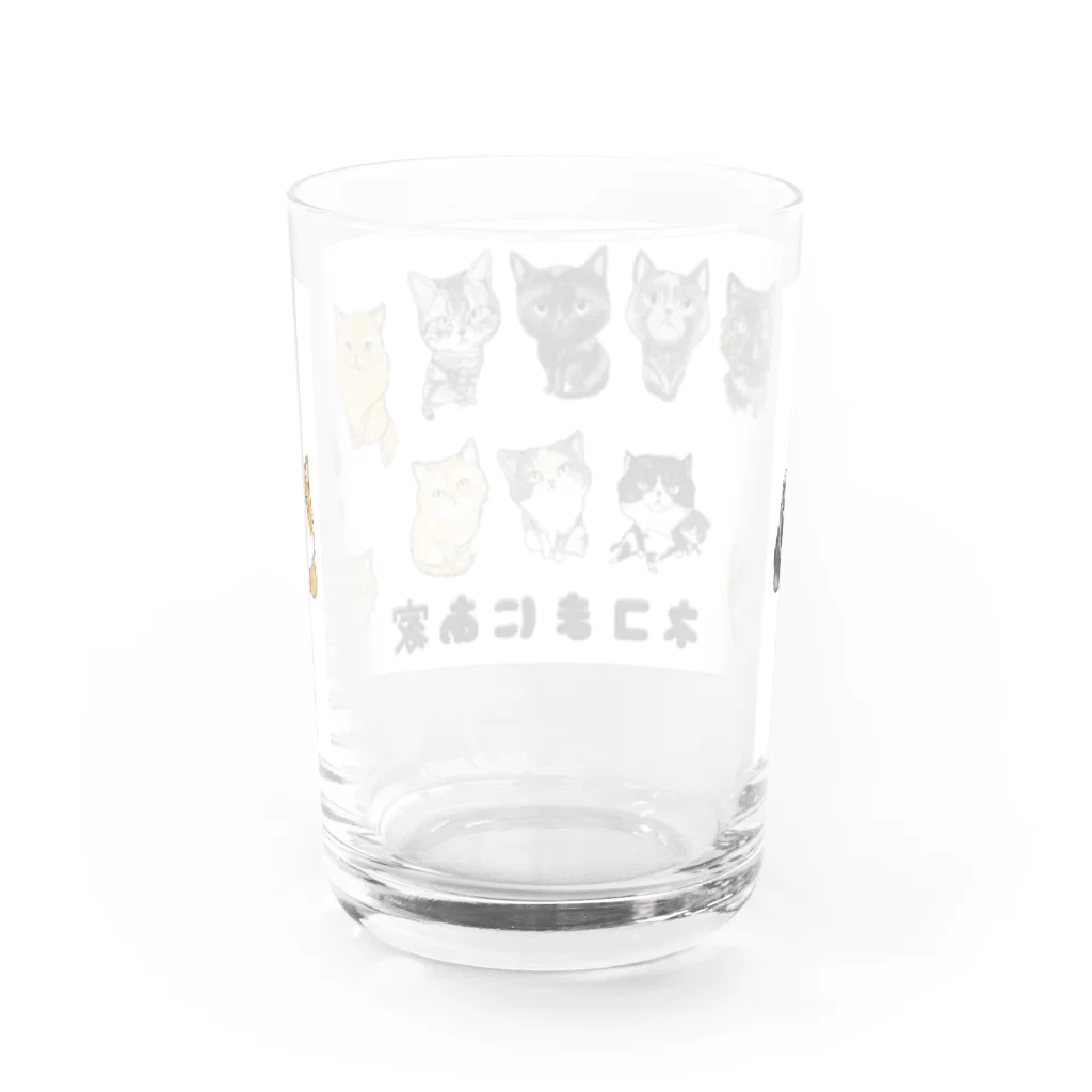 ネコまにあ 【12匹の猫➕うずら】のネコまにあ家いらすと　13匹 Water Glass :back