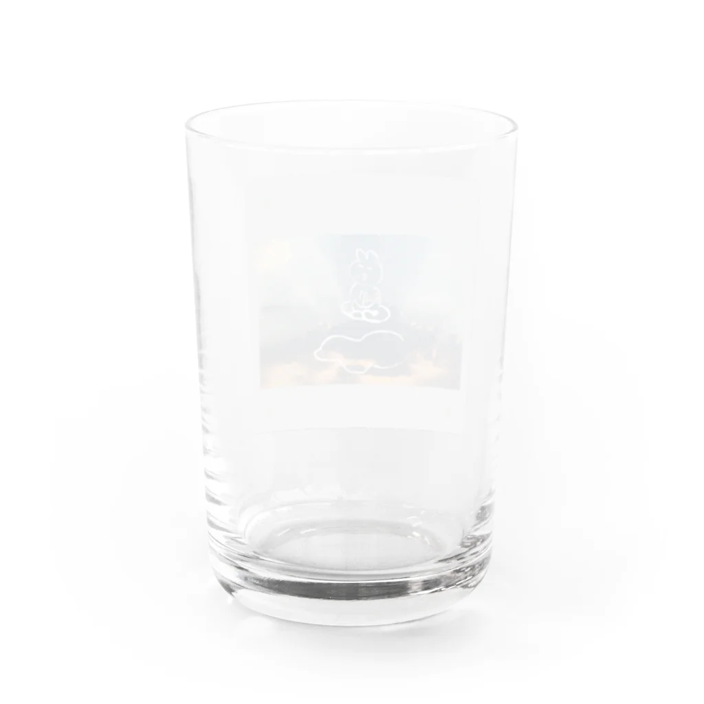 えにわりんこのスズリのうたえる空 Water Glass :back