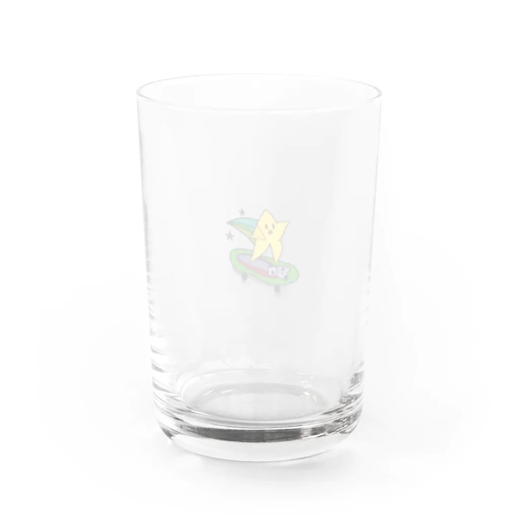 SK8starの初心者スケーター星くんTシャツ Water Glass :back