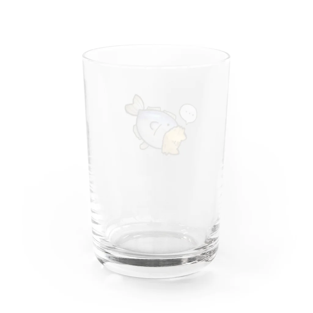 まるちのアジに食べられる猫 Water Glass :back
