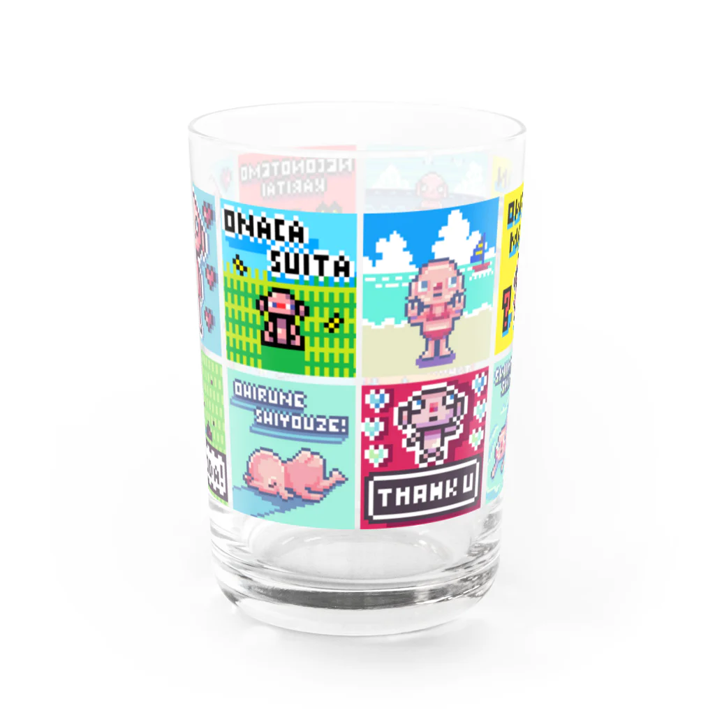 まるえくろのドット絵なクロピロン Water Glass :back