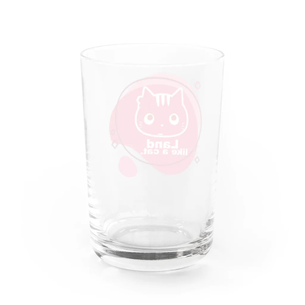 夙川育ち＠ネットショップのLand like a cat red　〜　夙川育ち Water Glass :back