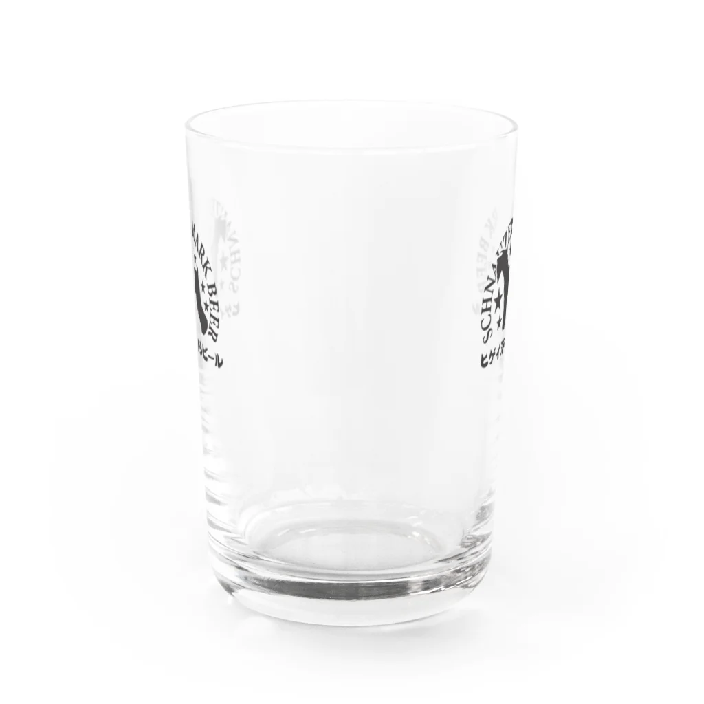 イチゴキカクの髭犬印麦酒/黒 Water Glass :back