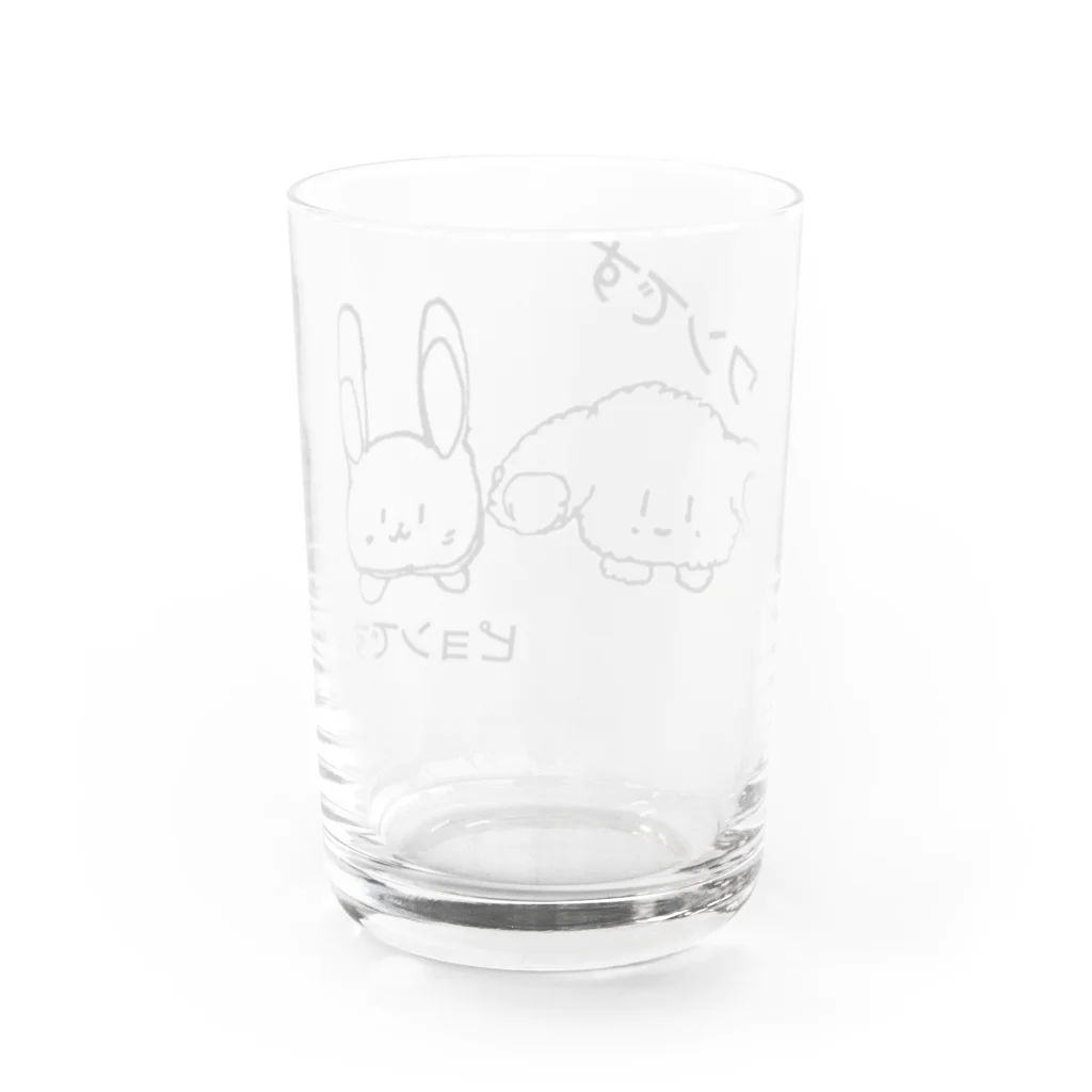 ネコッチ＿k(*´ω｀*)のワン!ピョン Water Glass :back