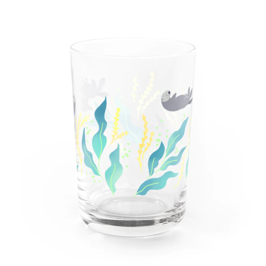 8i_ya1のすやすやラッコ Water Glass :back