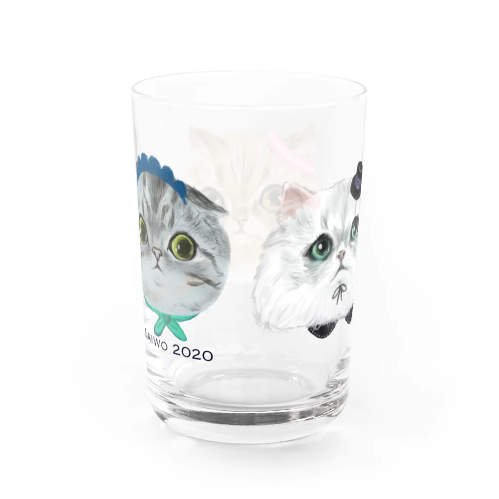 wokasinaiwoのバースディプリンと仲間 Water Glass :back