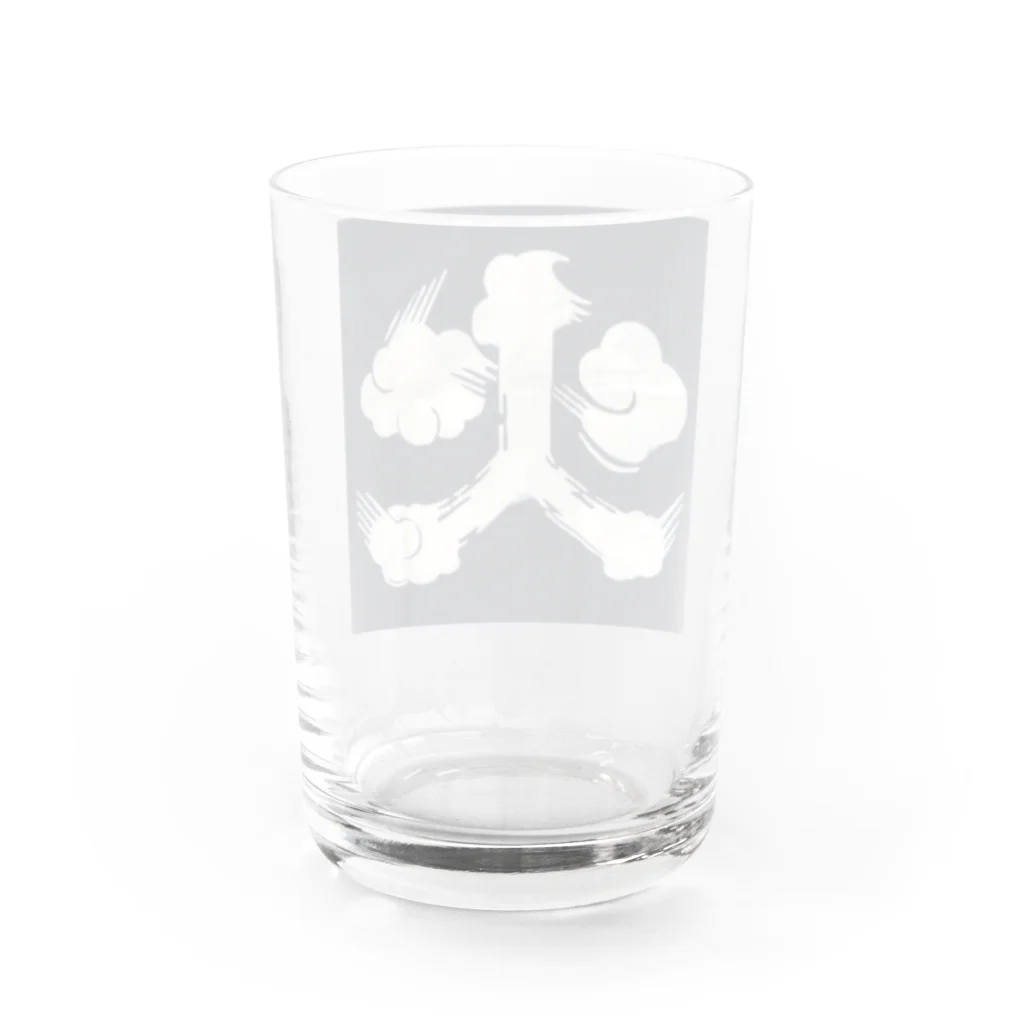 Sakiko Shinozuka /Miuraの火吹男、藍ロゴ Water Glass :back