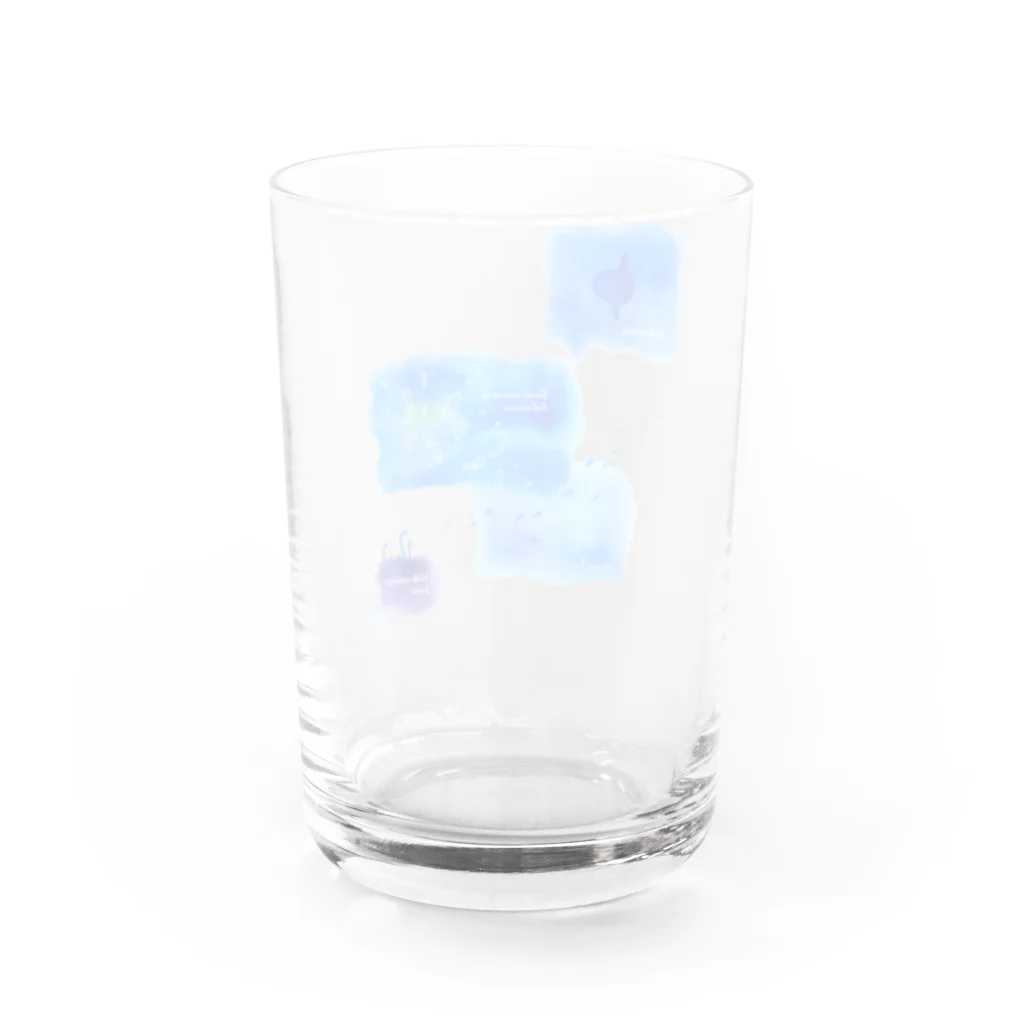 Hi*roomのウリクラゲとマンボウとチンアナゴの四角い海 Water Glass :back